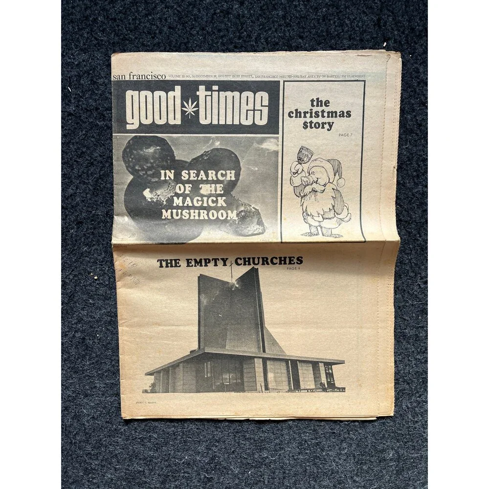 1970s Mushroom Art, High Times Underground Newspaper, Black Panther Party, Vint